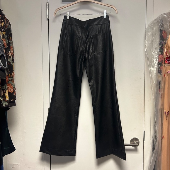 ASKK NY Faux Leather Flare Pants, new with tags, size 26 - Picture 4 of 5
